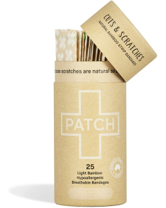 Patch Organic Bamboo Adhesive Strip Bandages, Natural, 25 Count