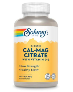 Solaray Cal-Mag Citrate with Vitamin D, 180 Capsules