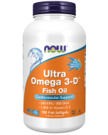 NOW Foods Ultra Omega 3-D™ Fish Oil (Fish Gelatin) - 180 Fish Softgels
