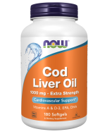 NOW Foods Cod Liver Oil, Extra Strength 1,000 mg - 180 Softgels