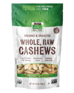 NOW Foods Cashews, Organic, Whole, Raw & Unsalted - 10 oz.