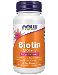 NOW Foods Biotin 5,000 mcg - 60 Veg Capsules