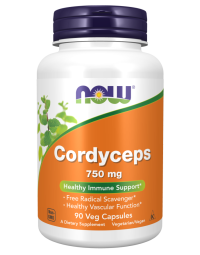 NOW Foods Cordyceps 750 mg - 90 Veg Capsules