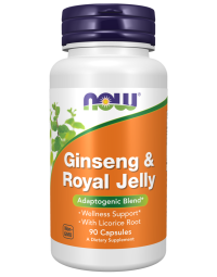 NOW Foods Ginseng & Royal Jelly - 90 Veg Capsules