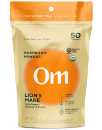 Om Lion's Mane Mushroom Powder - Front view