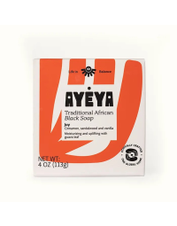 Ayeya Traditional African Black Soap Bar Joy - Front view