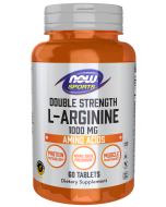 NOW Foods L-Arginine 1000 mg, Double Strength - 60 Tablets