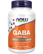 NOW Foods GABA 500 mg + B-6 - 100 Veg Capsules