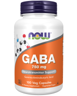 NOW Foods GABA 750 mg - 100 Veg Capsules