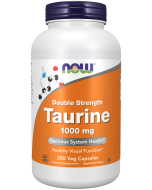 NOW Foods Taurine, Double Strength 1000 mg - 250 Veg Capsules