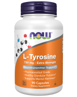 NOW Foods L-Tyrosine 750 mg, Extra Strength - 90 Veg Capsules