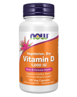 NOW Foods Vitamin D 1000 IU Dry - 120 Veg Capsules