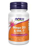 NOW Foods Mega D-3 & MK-7 - 60 Capsules
