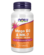 NOW Foods Mega D-3 & MK-7 - 120 Capsules