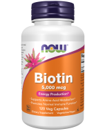NOW Foods Biotin 5,000 mcg - 120 Veg Capsules