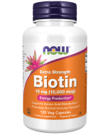 NOW Foods Biotin 10 mg (10,000 mcg), Extra Strength - 120 Veg Capsules