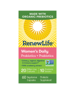 Renew Life Women's Daily Probiotics + Organic Prebiotics, 60 Capsules