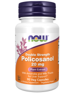 NOW Foods Policosanol, Double Strength 20 mg - 90 Veg Capsules