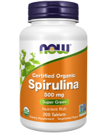 NOW Foods Spirulina 500 mg, Organic - 200 Tablets