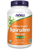 NOW Foods Spirulina 500 mg, Organic - 500 Tablets