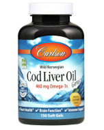 Carlson Lemon Norwegian Cod Liver Oil, 150 softgels