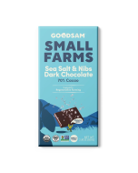 GoodSam Sea Salt & Nibs 70% Dark Chocolate Bar - Front view
