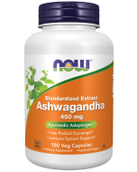 NOW Foods Ashwagandha 450 mg - 180 Veg Capsules