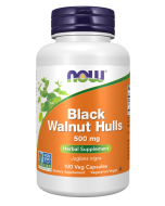 NOW Foods Black Walnut Hulls 500 mg - 100 Veg Capsules