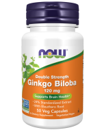 NOW Foods Ginkgo Biloba, Double Strength 120 mg - 50 Veg Capsules