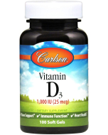 Carlson Vitamin D3 1,000 IU, 100 Softgels