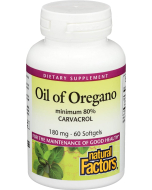 Natural Factors Oil of Oregano, 180mg, 60 Softgels