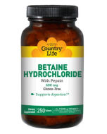 Country Life Betaine Hydrochloride, 250 Tablets