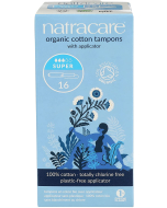 NatraCare Organic Cotton Super Tampons With Applicator, 16 Count