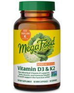 MegaFood Vitamin D3 with K & K2, 5000 IU, 60 Capsules