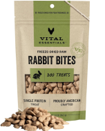 Vital Essentials Freeze Dried Dogs Treat Rabbit Bites - Front view