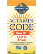 Garden of Life Vitamin Code Raw D3 2000 IU, 120 Capsules