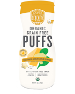 Serenity Kids Grain Free Puffs White Cheddar and Cauliflower Spinach - Front view
