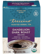 Teeccino Dandelion Dark Roast Herbal Tea, 10 Tea Bags