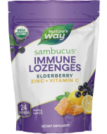 Nature's Way Sambucus Zinc Lozenges Honey Lemon, 24 lozenges