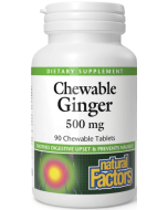 Natural Factors Chewable Ginger, 500mg, 90 Chewable Tabs