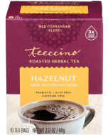 Teeccino Hazelnut Chicory Roasted Herbal Tea, 10 Tea Bags