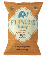 Puffworks Baby Organic Peanut Butter Puffs, .5 oz.