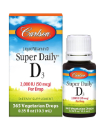 Carlson Super Daily D3 Liquid, 2000 IU - Front view
