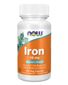 NOW Foods Iron 18 mg - 120 Veg Capsules