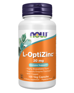NOW Foods L-OptiZinc® 30 mg - 100 Veg Capsules