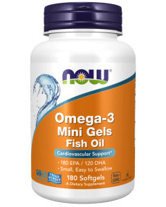 NOW Foods Omega-3 Mini Gels Fish Oil - 180 Softgels