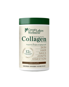 Great Lakes Wellness Collagen Peptides Chocolate - Front view