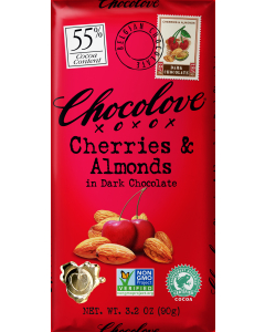 Chocolove Cherries & Almonds in Dark Chocolate, 3.2 oz.