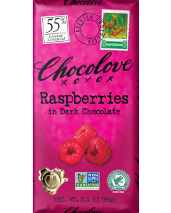 Chocolove Raspberries in Dark Chocolate, 3.1 oz.