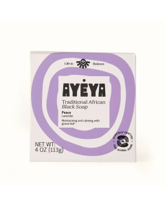 Ayeya Traditional African Black Soap Bar Peace - Front view